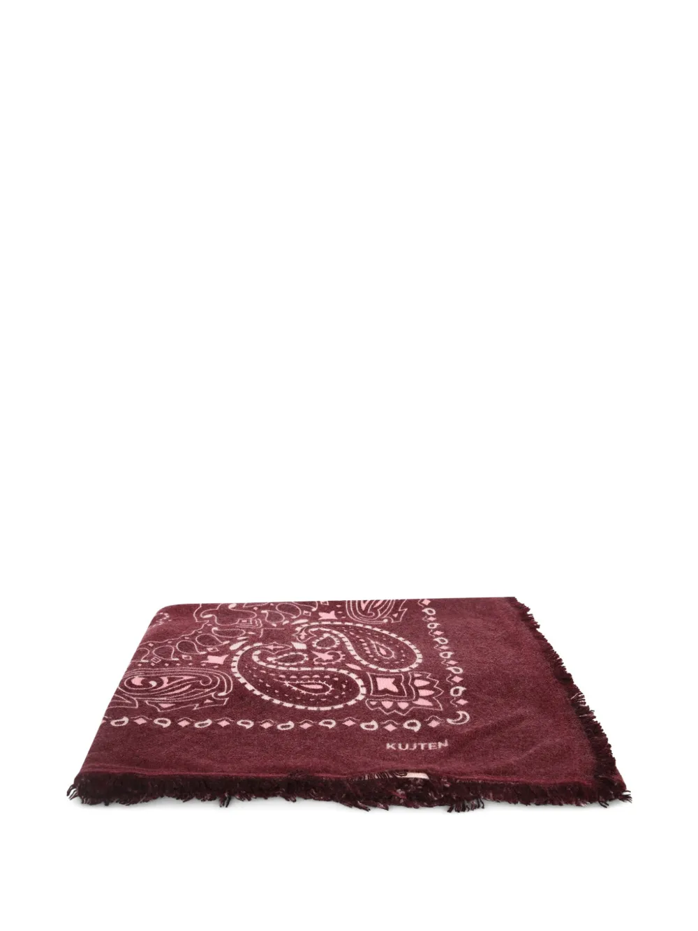 kujten large Hachiko Bico cashmere scarf - Rosso