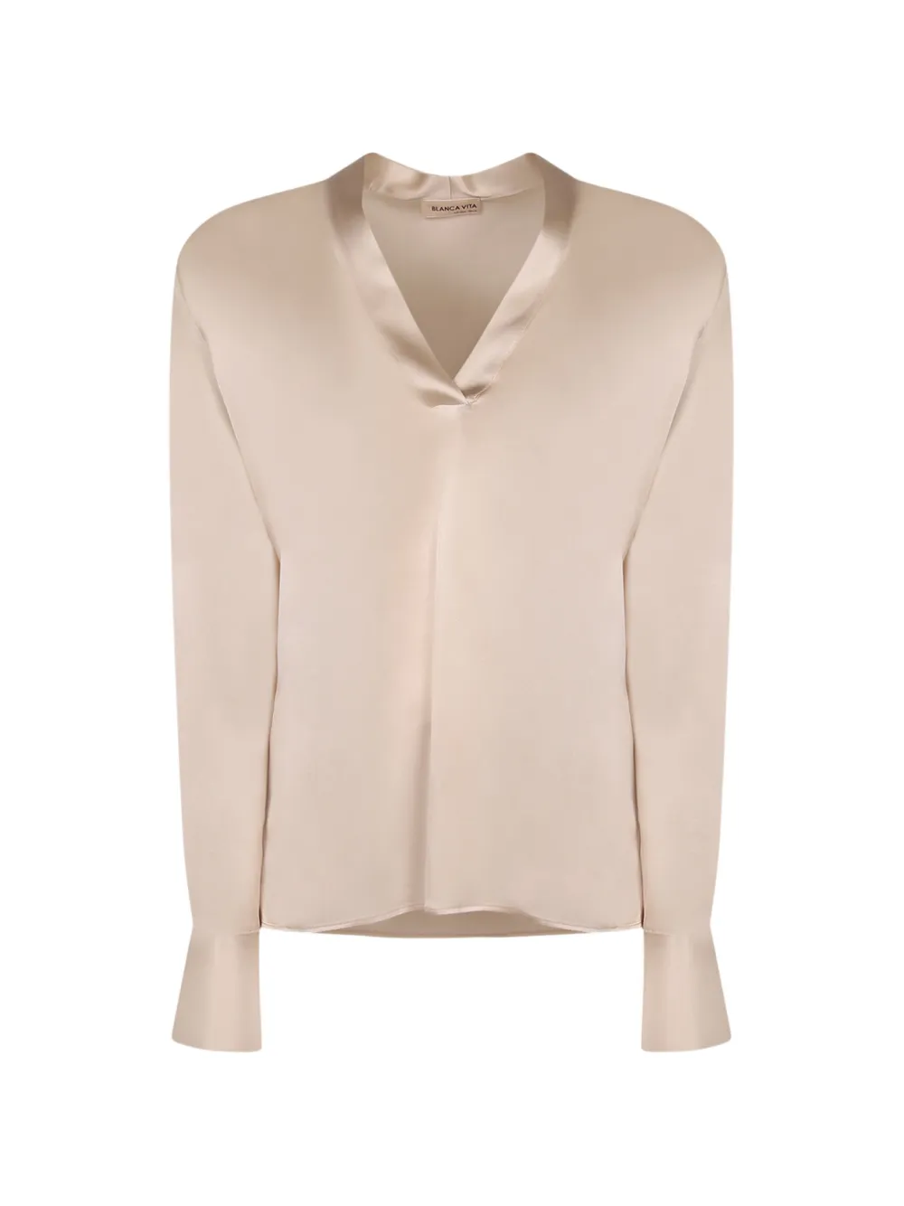 Blanca Vita V-neck satin blouse - Toni neutri