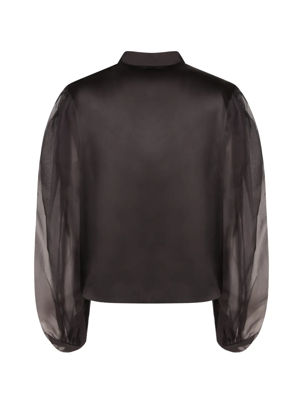 Giorgio Armani Blouse met tulen mouwen en borduurwerk Zwart