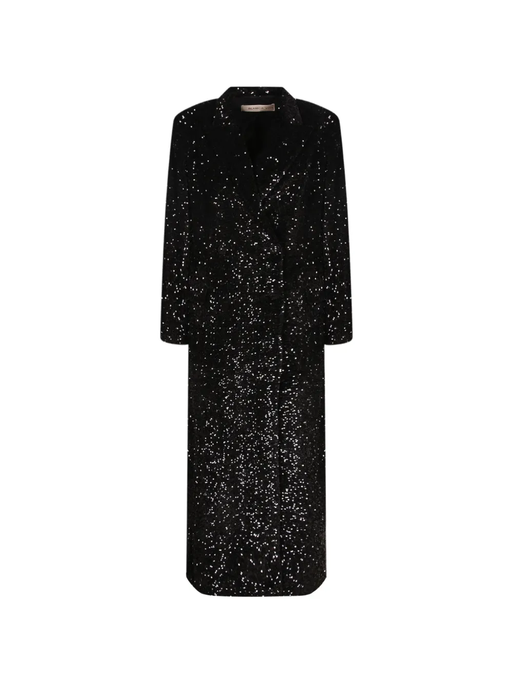 Blanca Vita sequin-embellished double-breasted coat - Schwarz