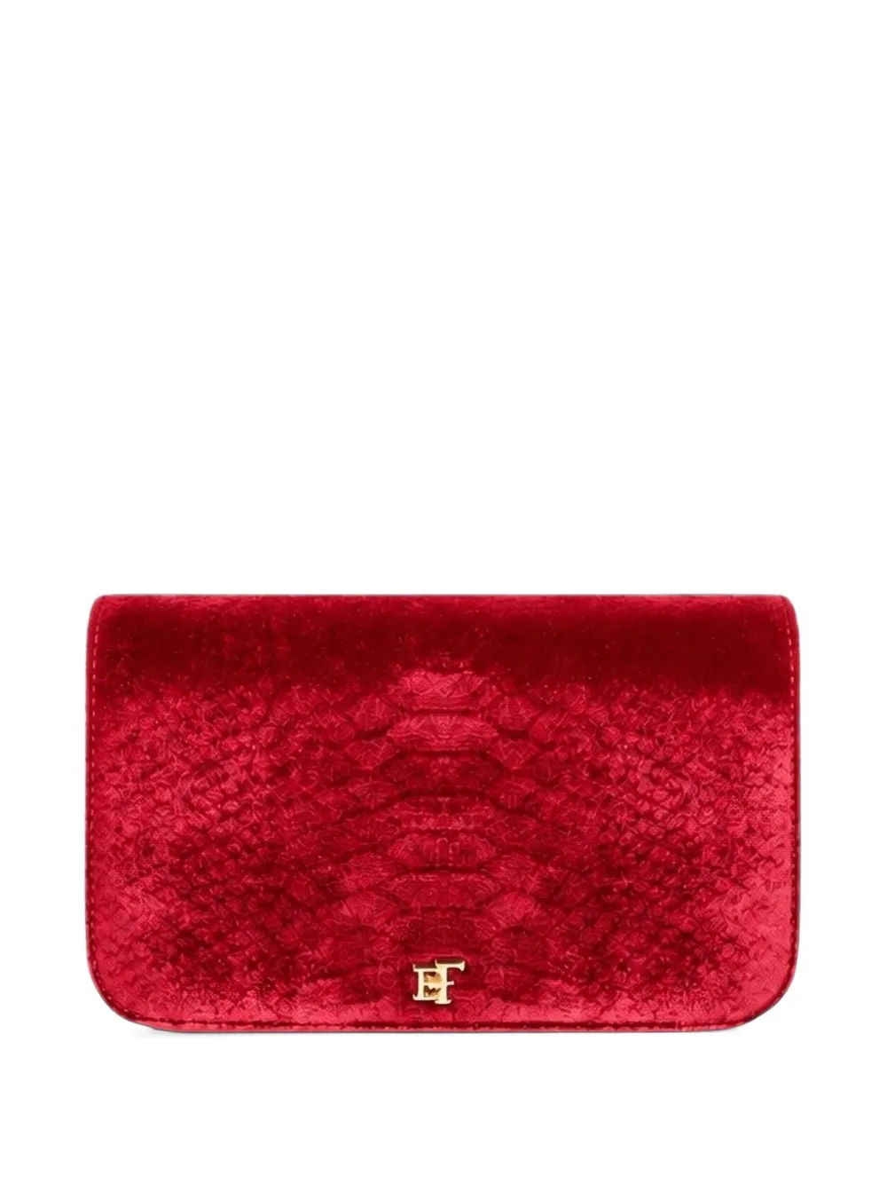 Elisabetta Franchi croc-effect velvet shoulder bag