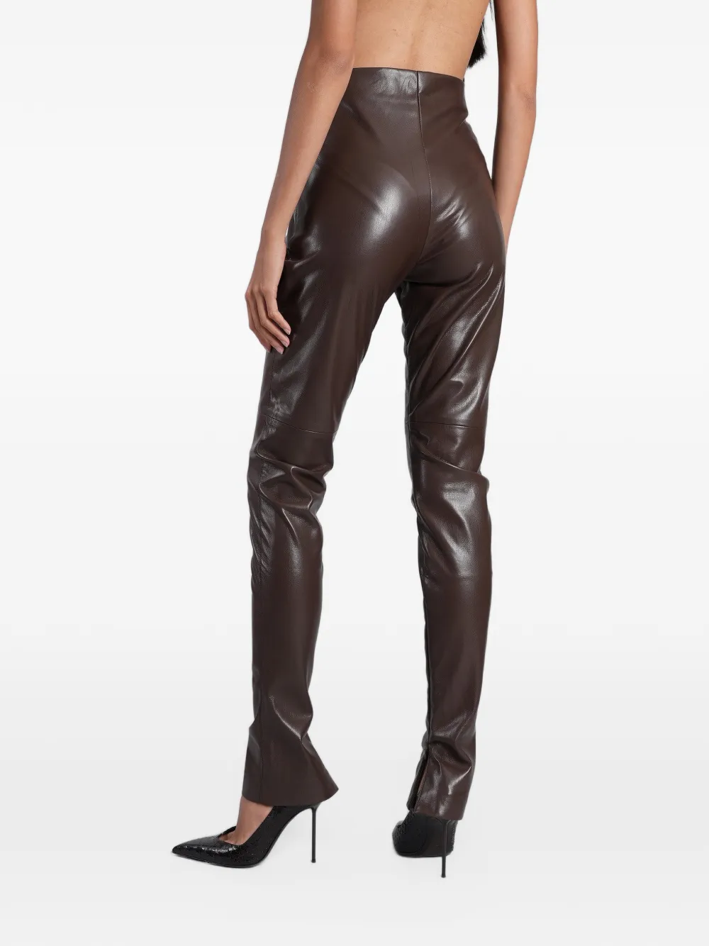 THE ANDAMANE Glanzende legging Bruin