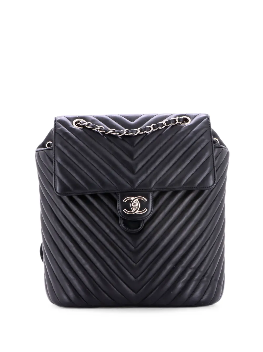 CHANEL Pre-Owned Urban Spirit Chevron Leather Large backpack - Nero