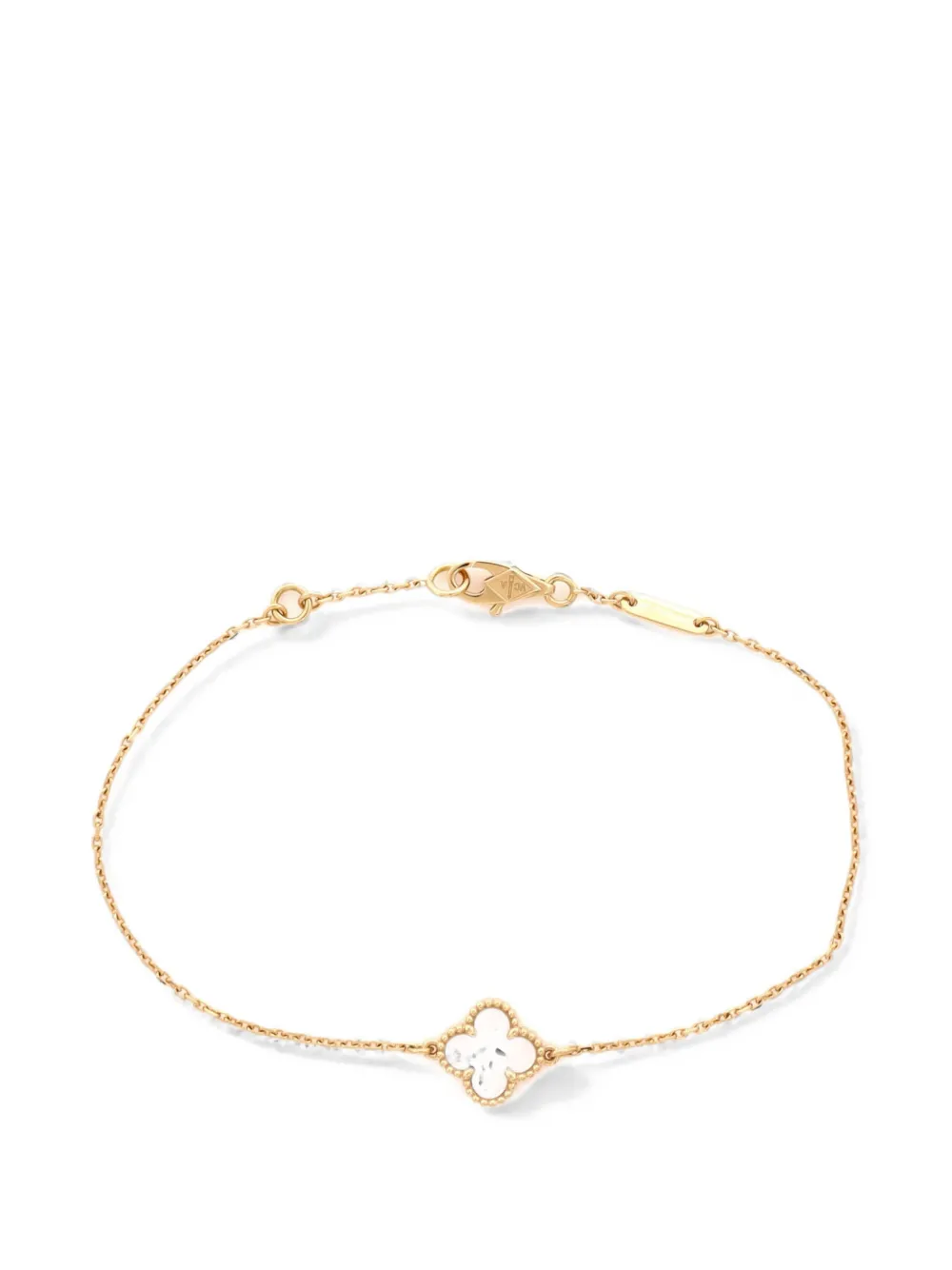 Van Cleef & Arpels Pre-owned Sweet Alhambra 18K Yellow Gold and Mother of Pearl Bracelet