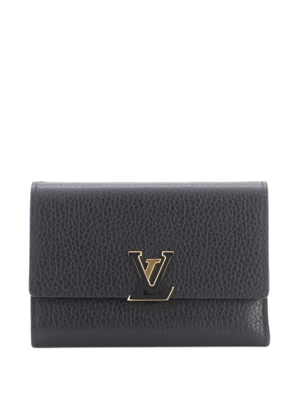 Louis Vuitton Pre-Owned Capucines Wallet Leather Compact small wallets - Nero