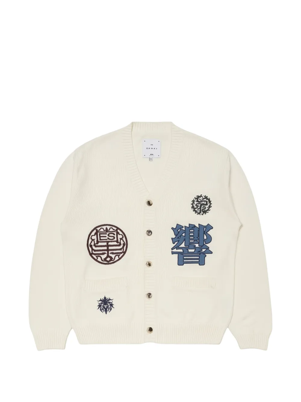 Edwin Hibiki embroidered cardigan - Neutrals