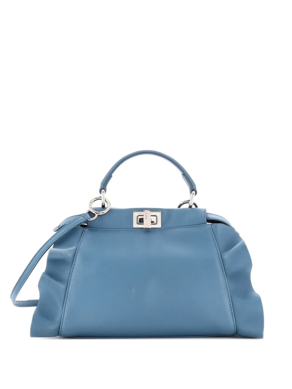 Fendi Pre-Owned Wave Peekaboo Bag Leather Mini satchel - Blue