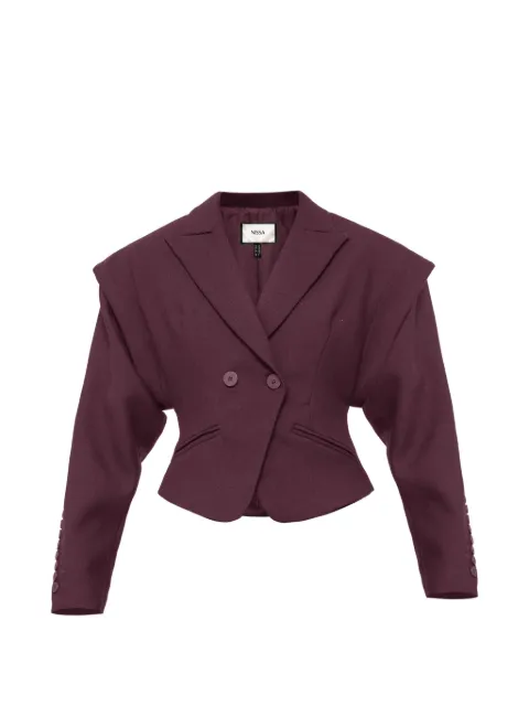 NISSA blazer de mezcla de lana con hombros esculturales
