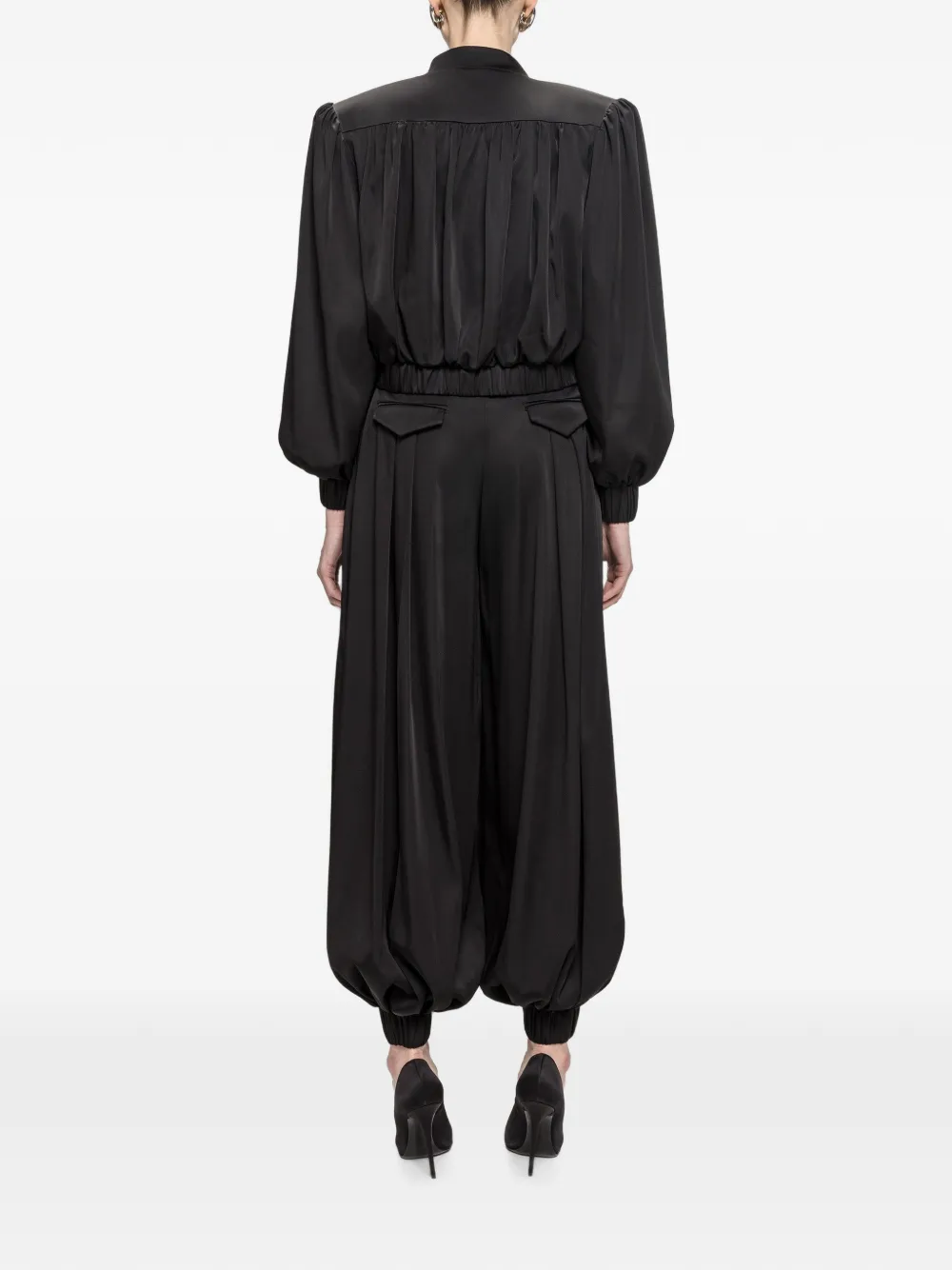 NISSA Viscose oversized cropped jack Zwart