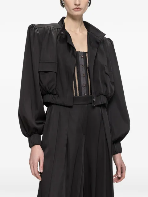 NISSA viscose oversized cropped jacket