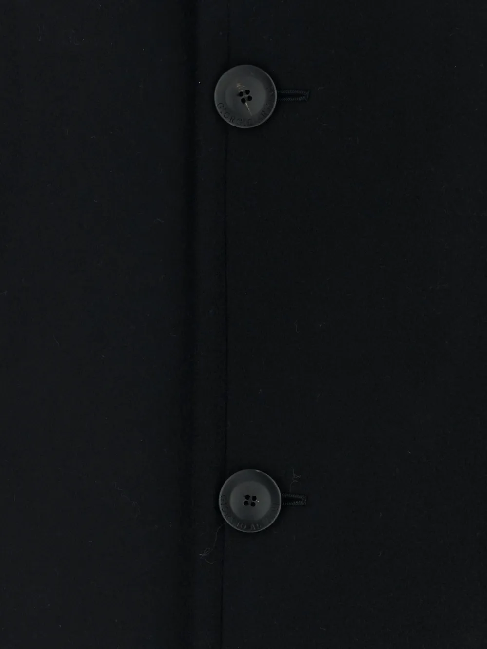 Giorgio Armani Mantel met enkele rij knopen Zwart