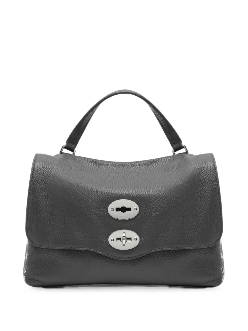 Zanellato Postina studded leather shoulder bag - Grigio