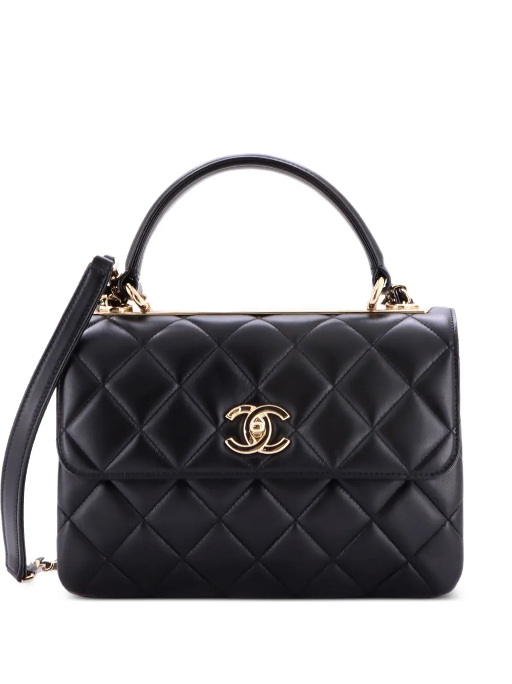 CHANEL Pre-Owned Trendy CC Top Handle Bag Quilted Lambskin Small shoulder bag - Schwarz