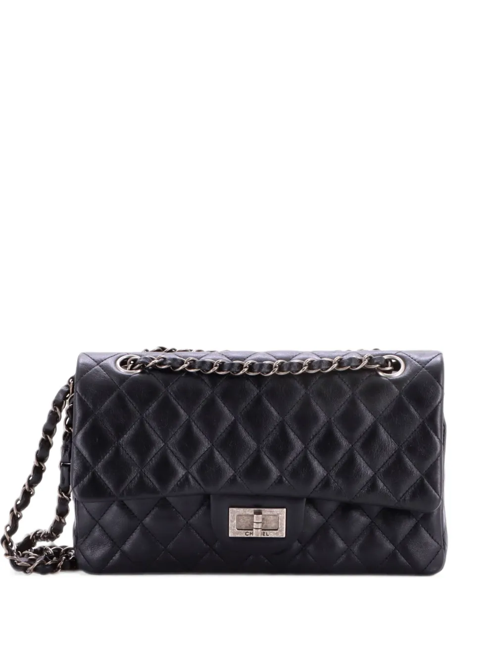 CHANEL Pre-Owned Hybrid Reissue Double Flap Bag Quilted Lambskin Medium shoulder bag - Nero