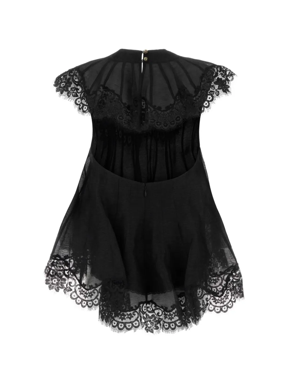 ZIMMERMANN Ascent lace-trim flutter top Zwart