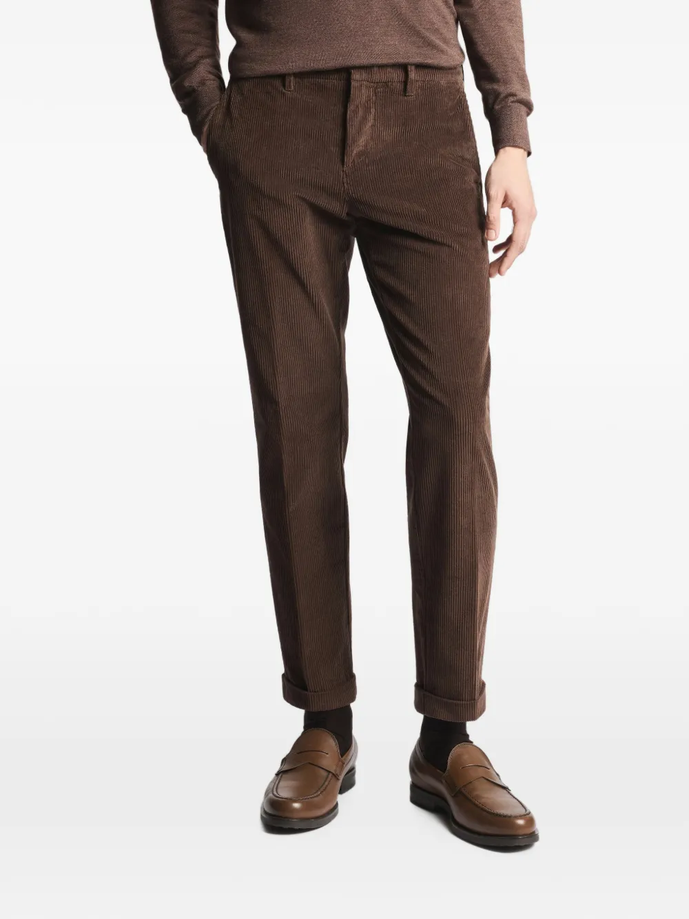 Fay corduroy turn-up trousers Bruin