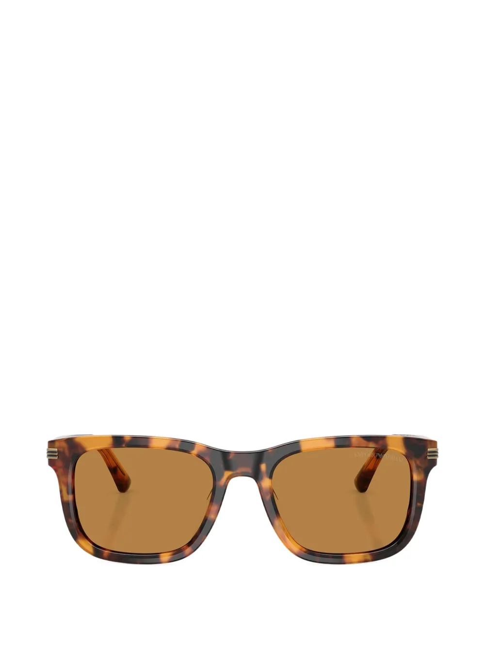 Emporio Armani tortoiseshell-effect rectangle-frame sunglasses - Marrone