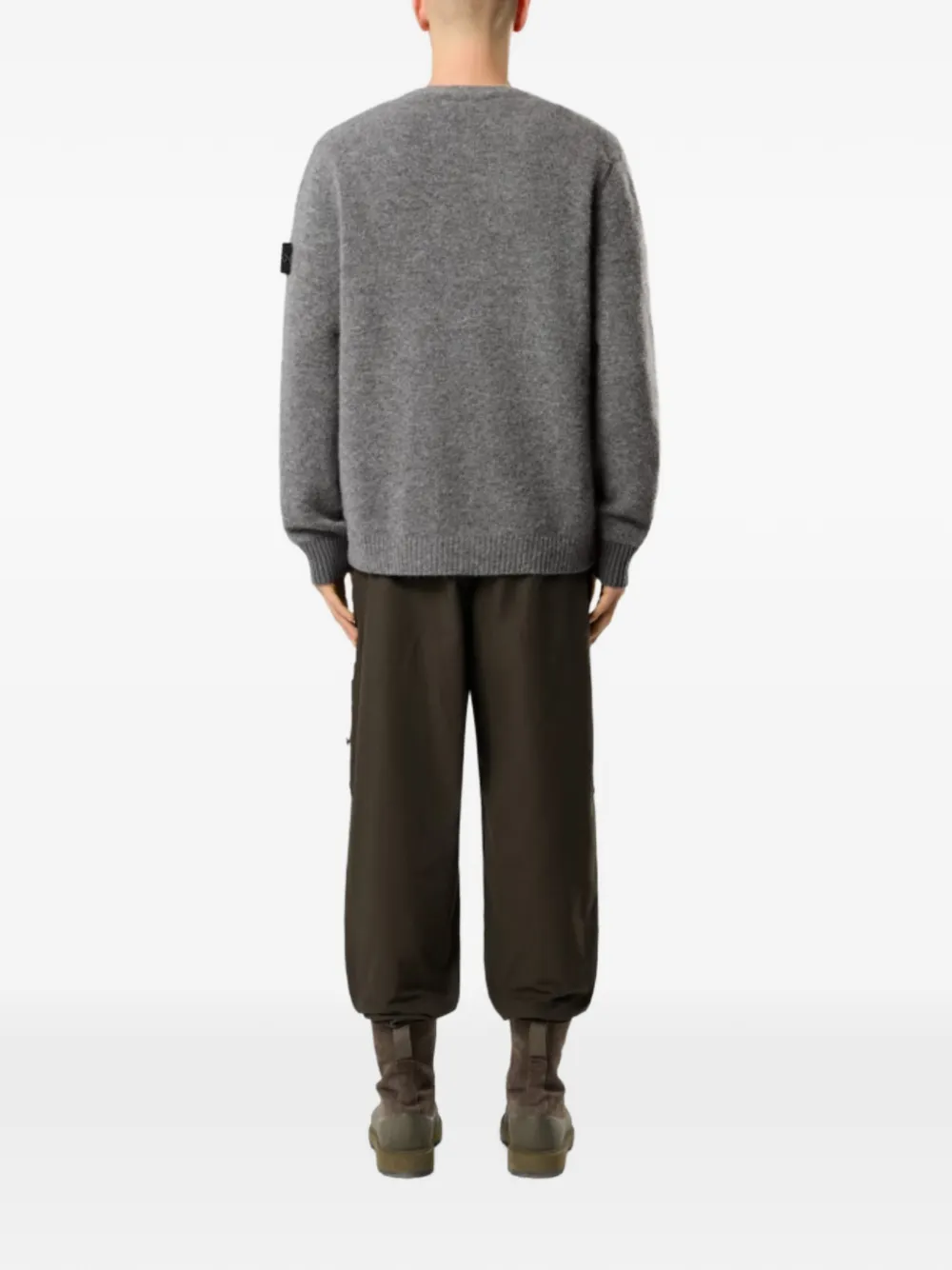 Stone Island 5100046 baby alpaca blend cardigan Grijs