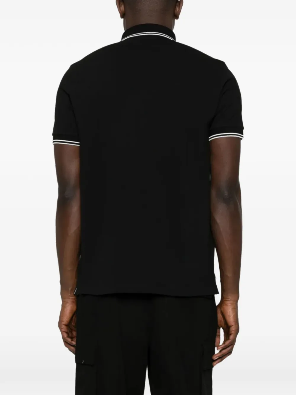 Stone Island 2200010 piqué poloshirt van biologisch stretchkatoen Zwart