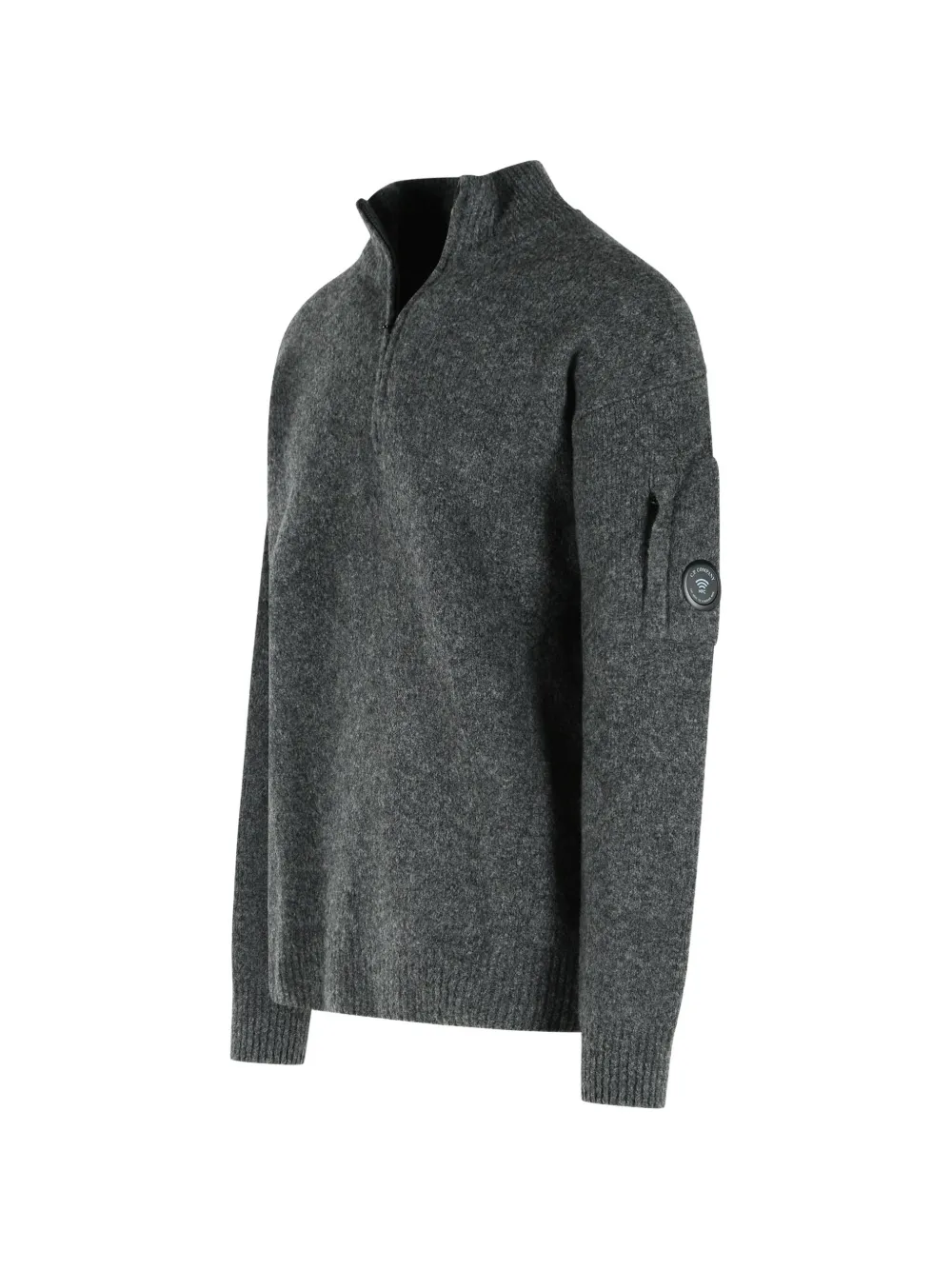 C.P. Company Trui met kwartrits en Lens-detail Grijs