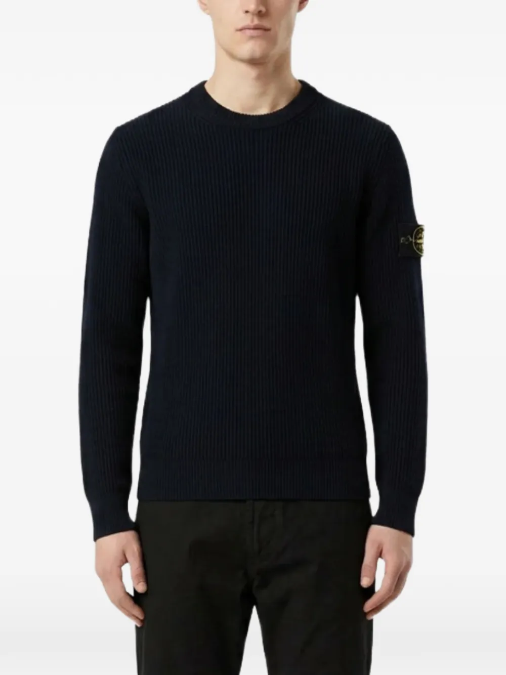 Stone Island Geribbelde wollen trui Blauw