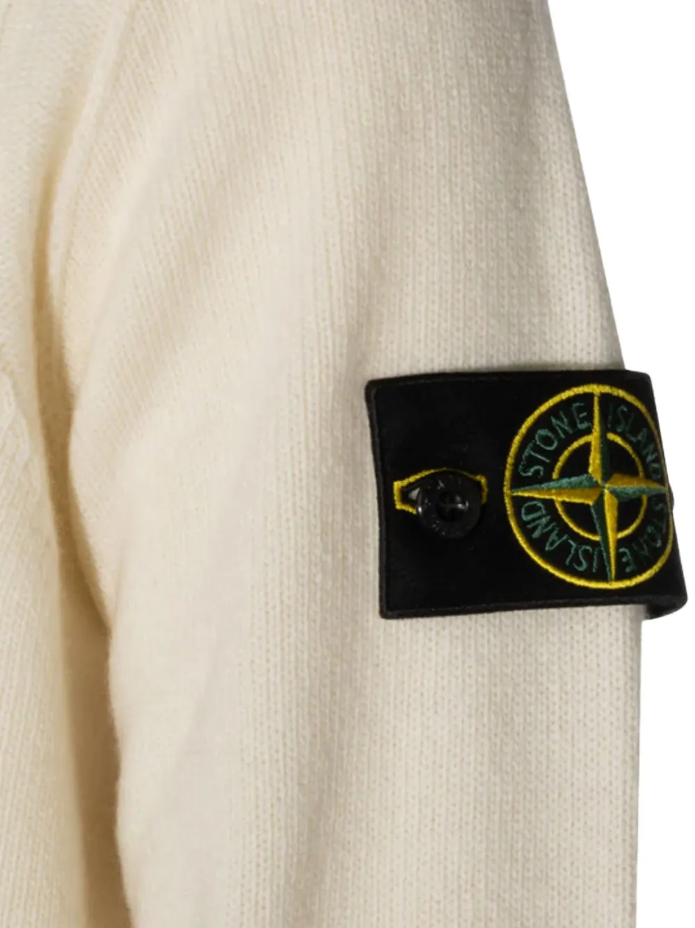 Stone Island Trui met knoopsluiting en logo-patch Beige