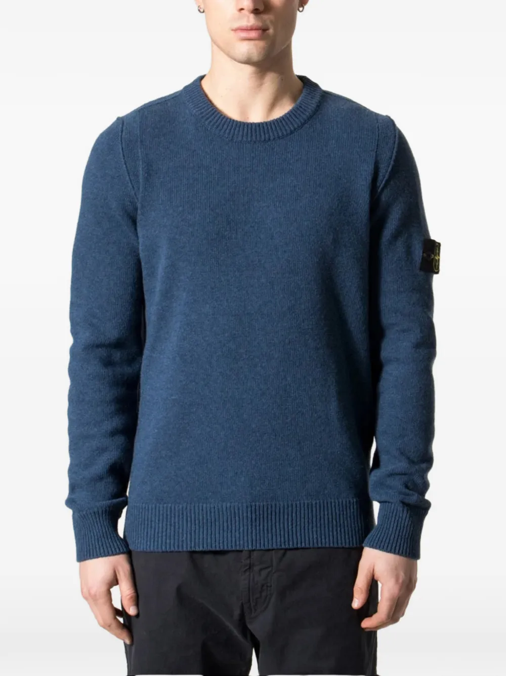 Stone Island 5100072 lamswollen trui Blauw