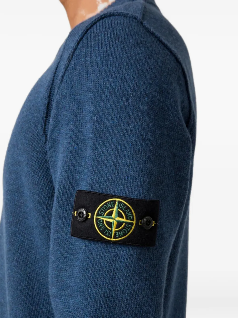 Stone Island 5100072 lamswollen trui Blauw