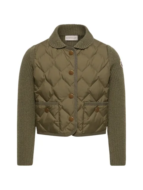 Moncler Enfant quilted panelled cardigan