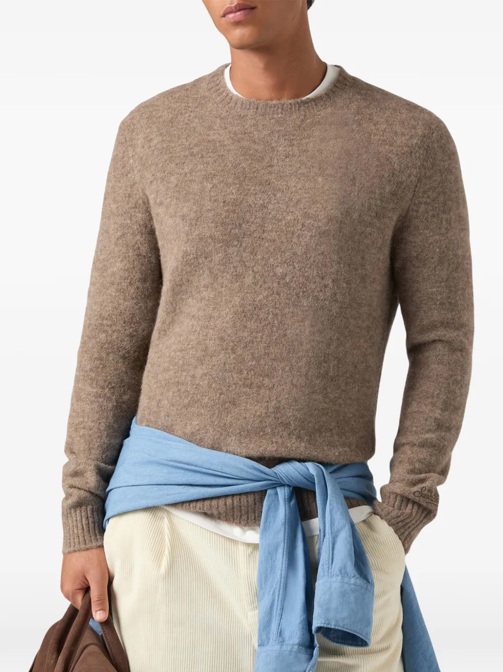 MC2 Saint Barth Regent crew-neck embroidered-logo sweater Bruin