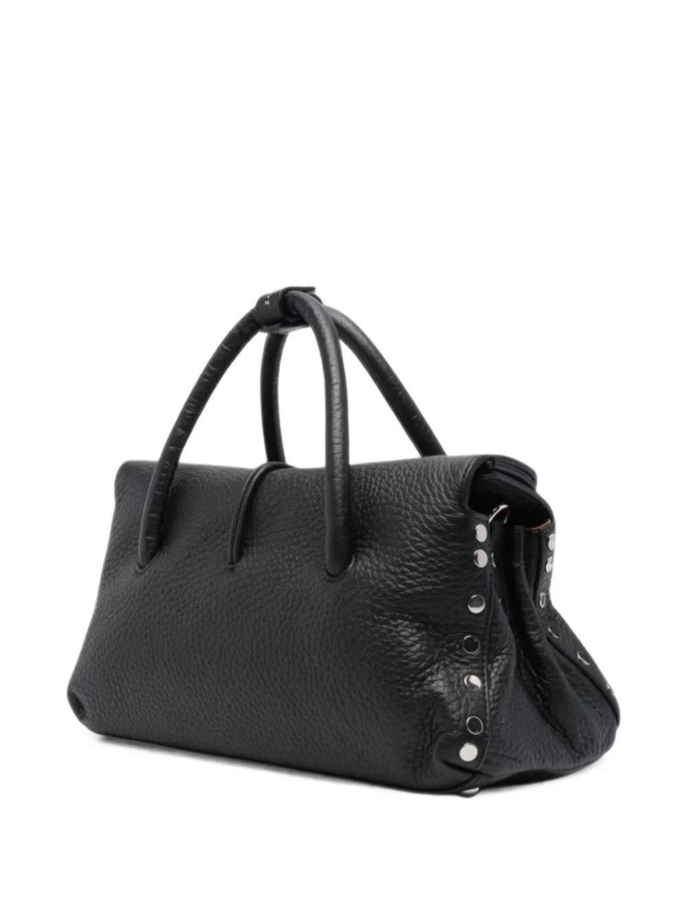 Zanellato Kleine Dotta leren shopper met textuur Zwart