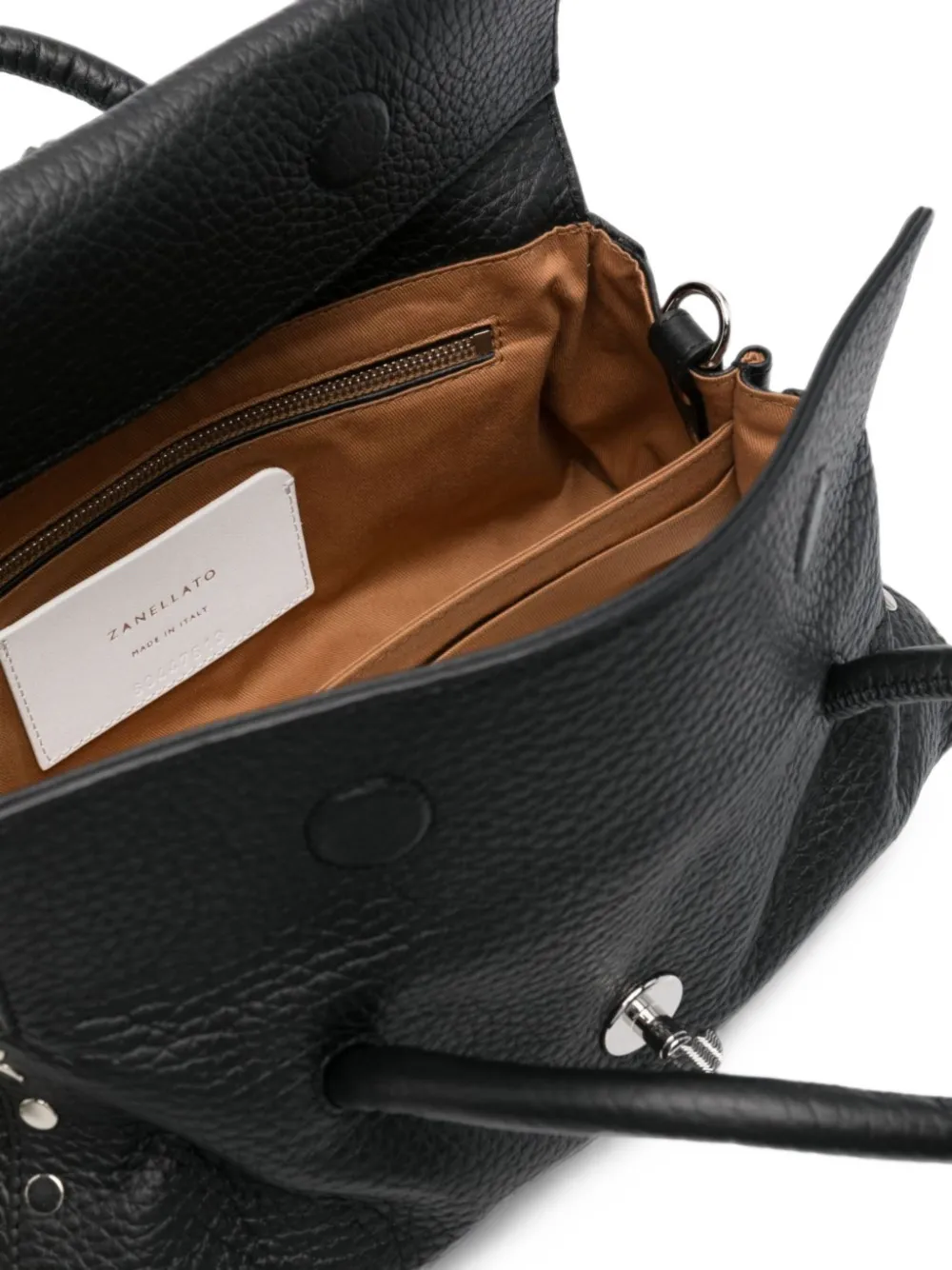 Zanellato Kleine Dotta leren shopper met textuur Zwart