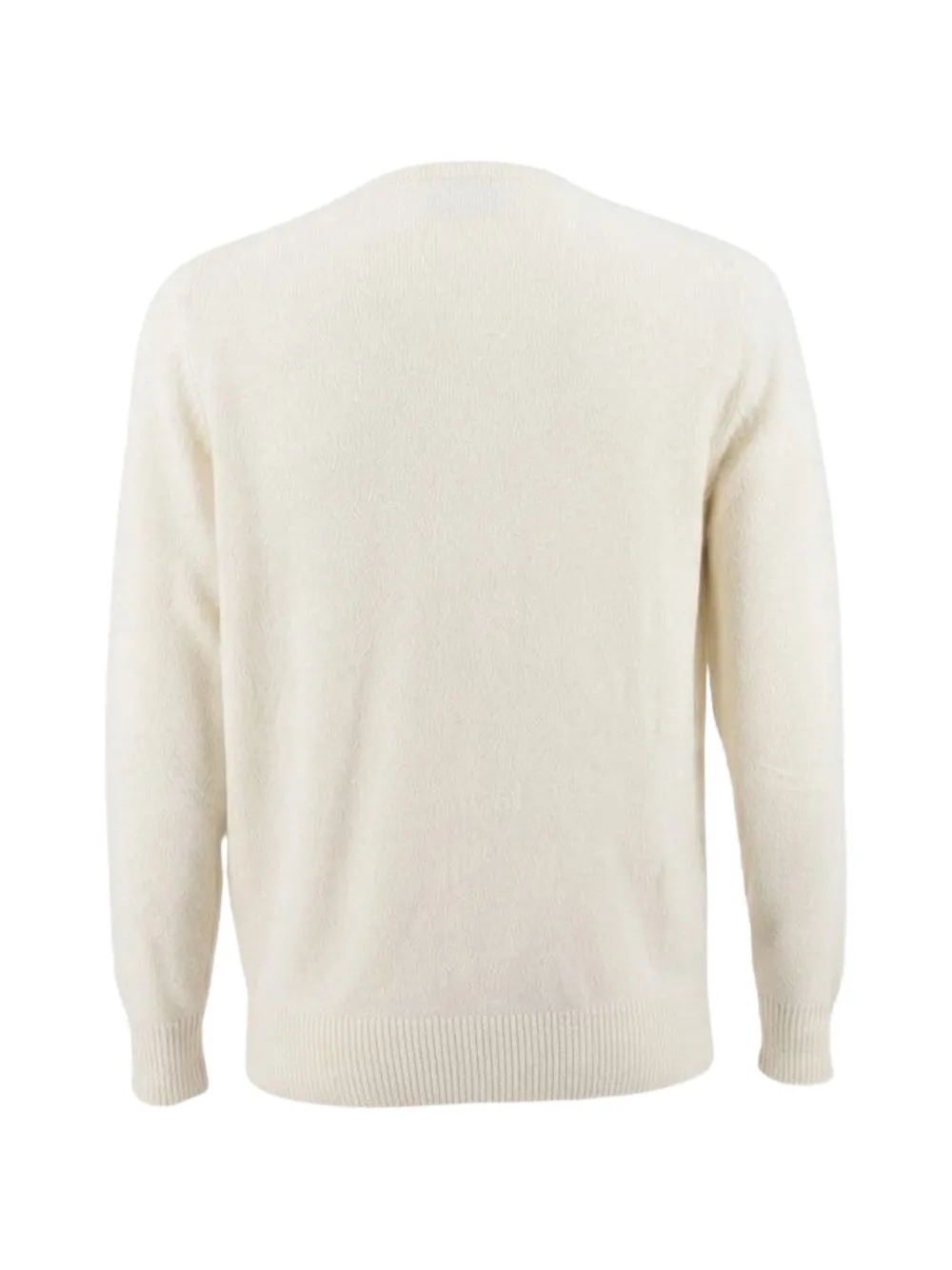 MC2 Saint Barth Heron wool and cashmere blend crewneck with Cortina J'arrive intarsia and embroidery sweater Beige