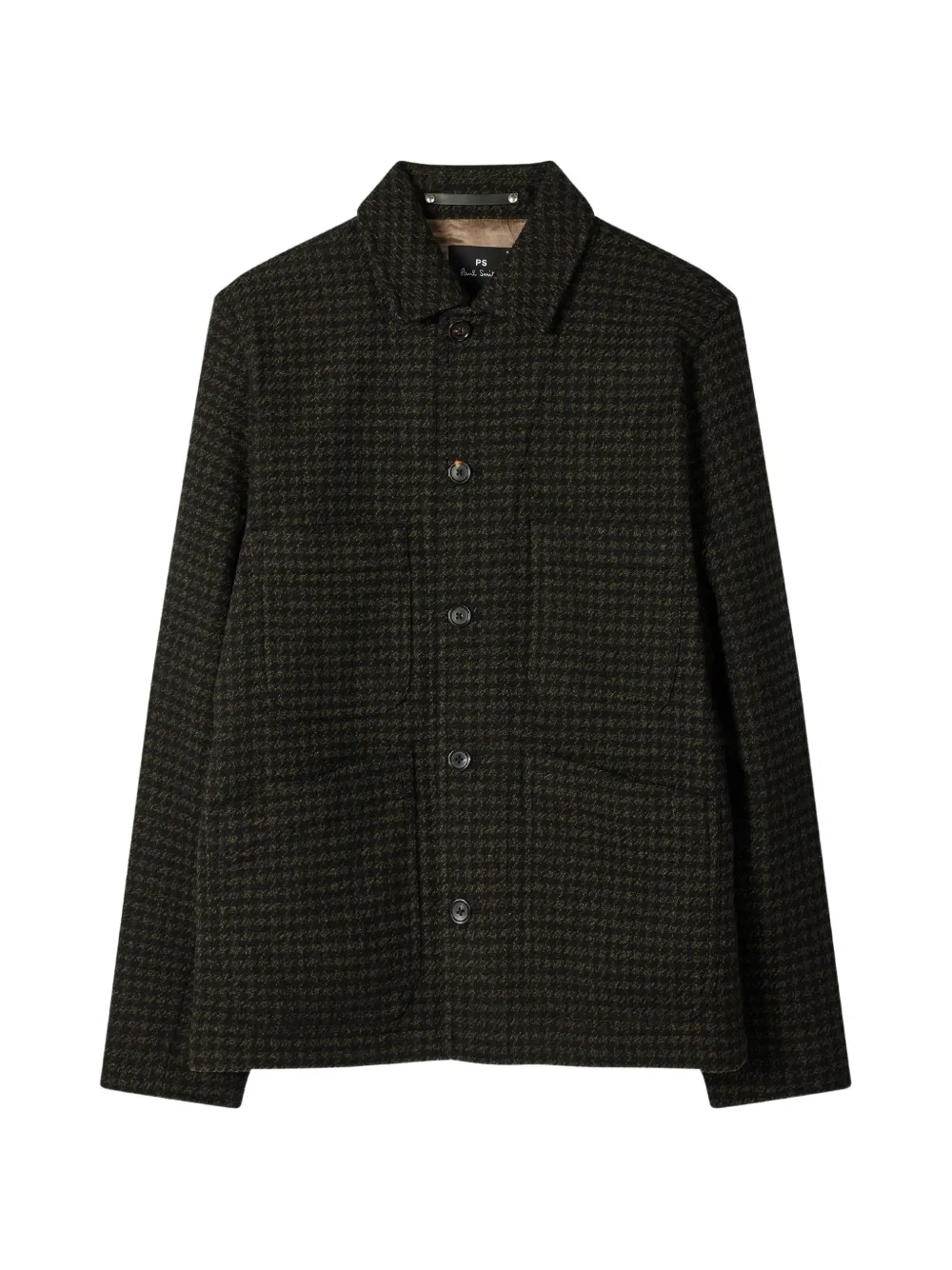 Paul Smith dark-green dogtooth wool-blend chore jacket - Noir Paul Smith dark-green dogtooth wool-blend chore jacket - Noir