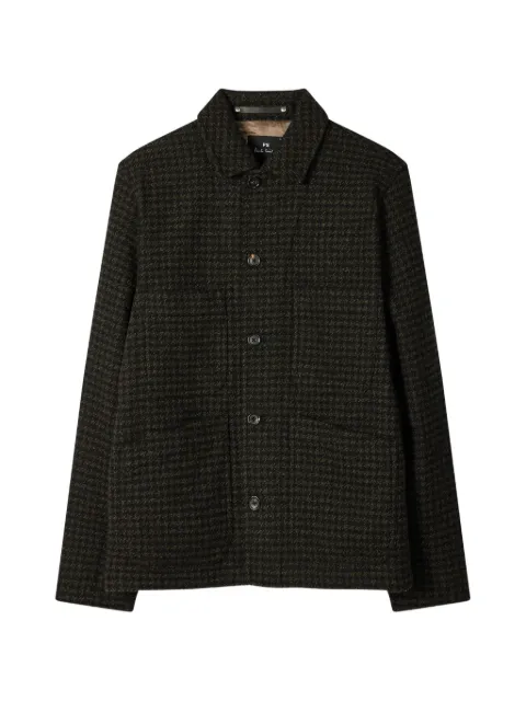 Paul Smith dark-green dogtooth wool-blend chore jacket
