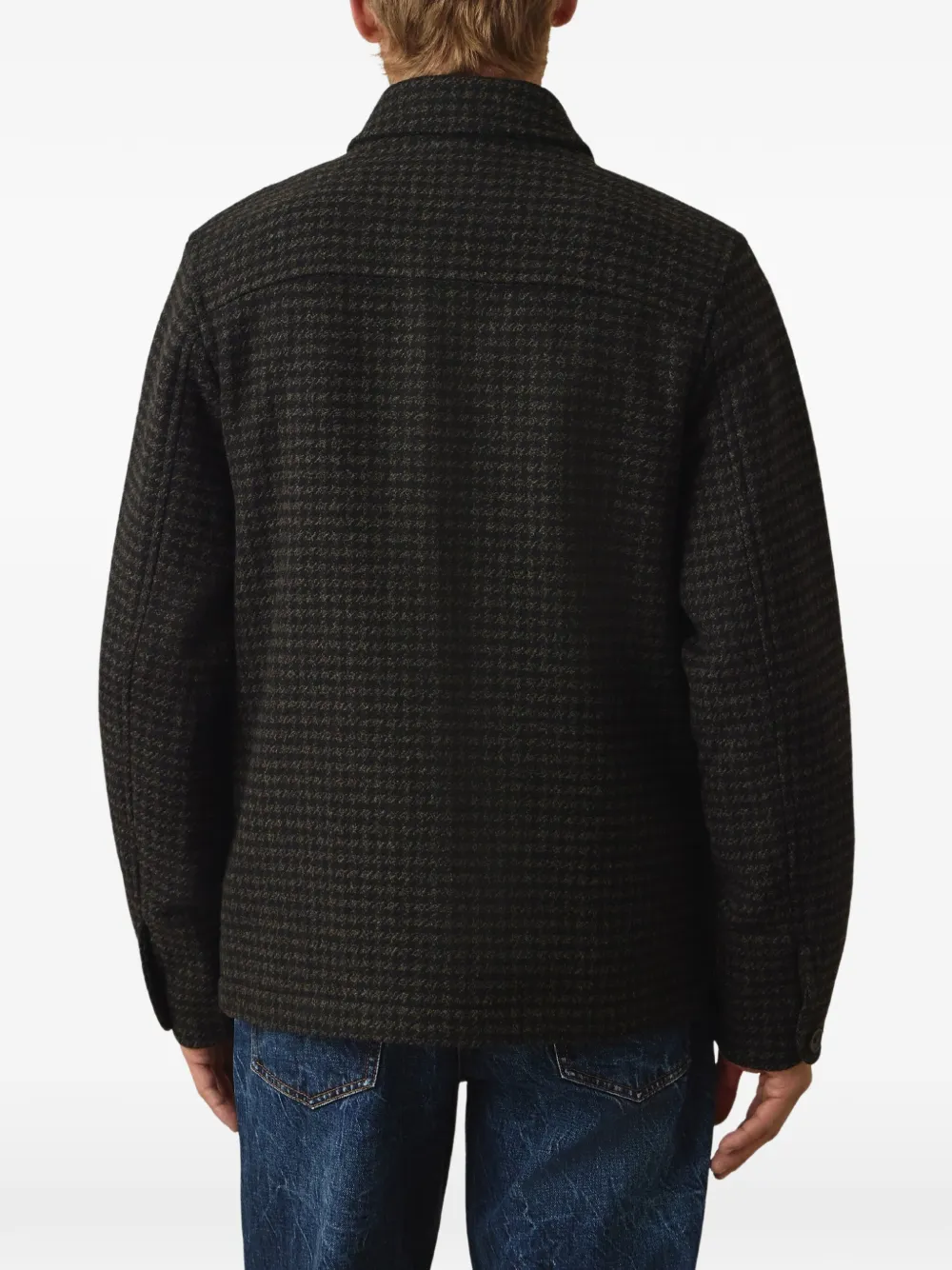 Paul Smith Bomberjack van wolblend met pied-de-poule print Zwart