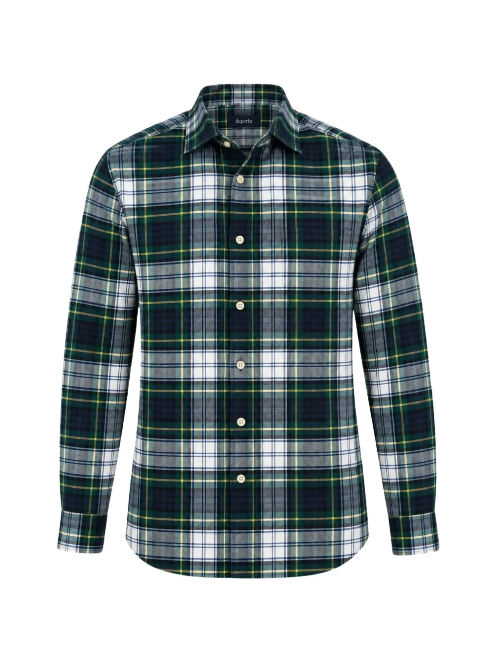 Deperlu tartan-check long-sleeve shirt - Vert Deperlu tartan-check long-sleeve shirt - Vert