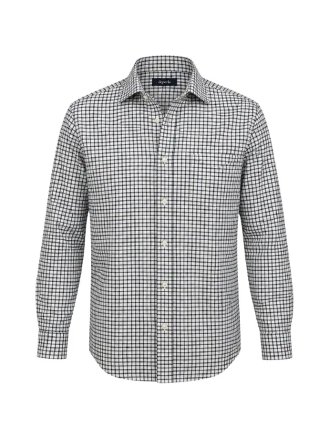 Deperlu check-print long-sleeve shirt