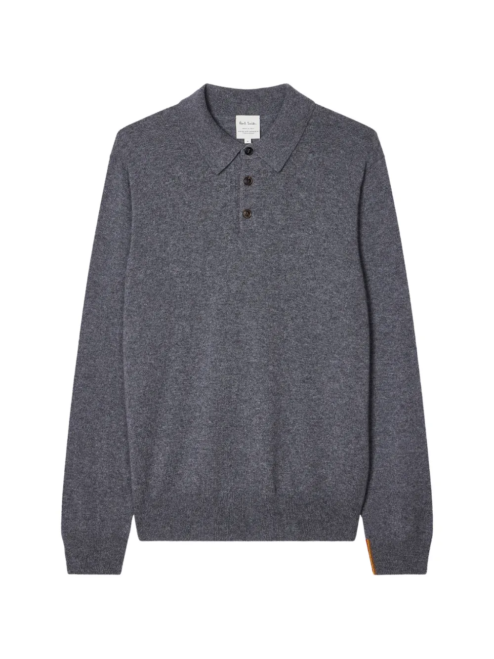 Paul Smith grey cashmere long-sleeve polo shirt