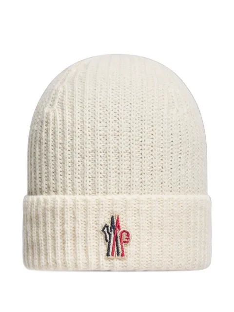 MONCLER GRENOBLE KIDS bonnet côtelé à patch logo