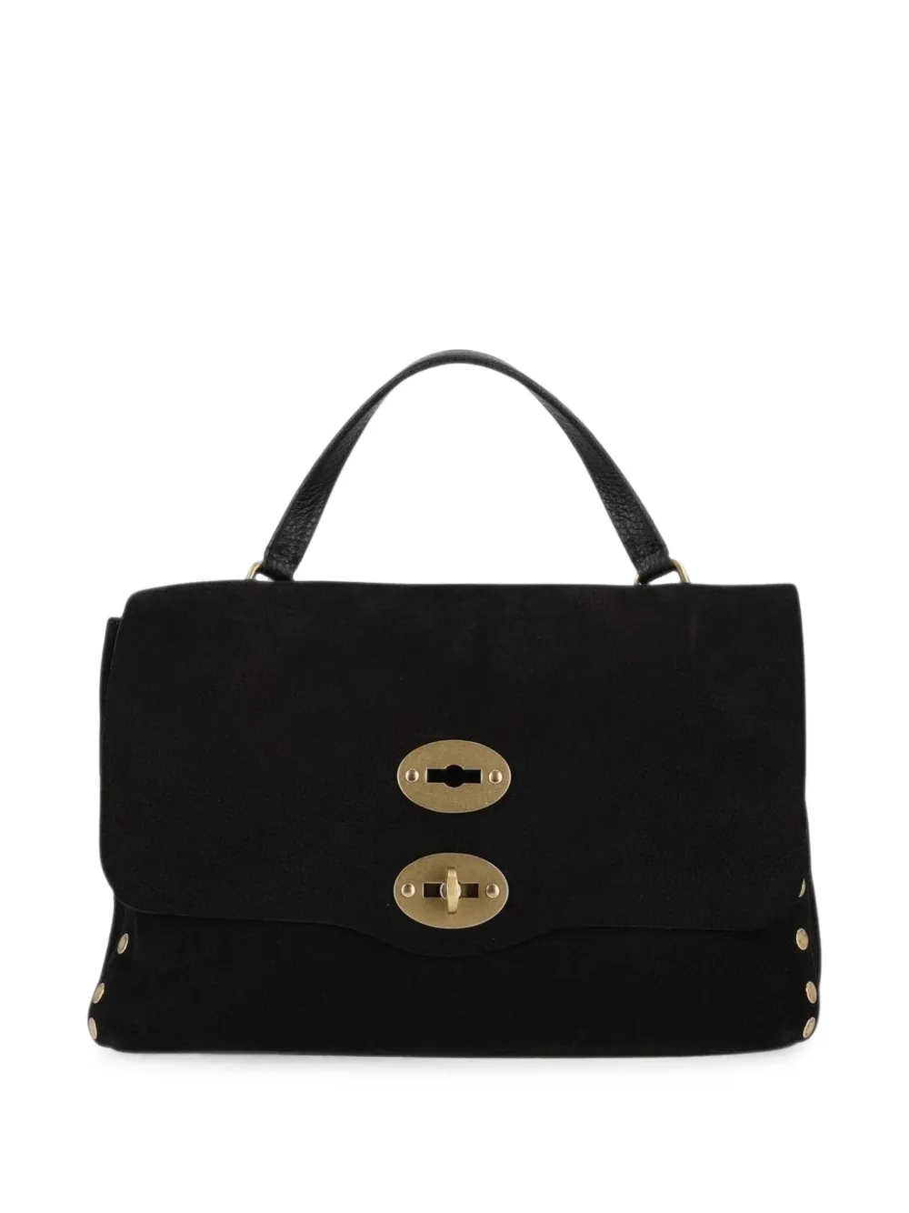 Zanellato Postina stud-embellished leather clutch bag - Schwarz