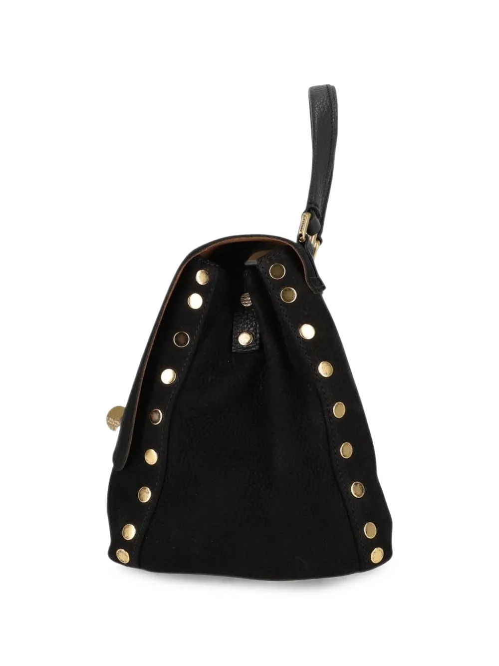 Zanellato Postina leren clutch verfraaid met studs Zwart