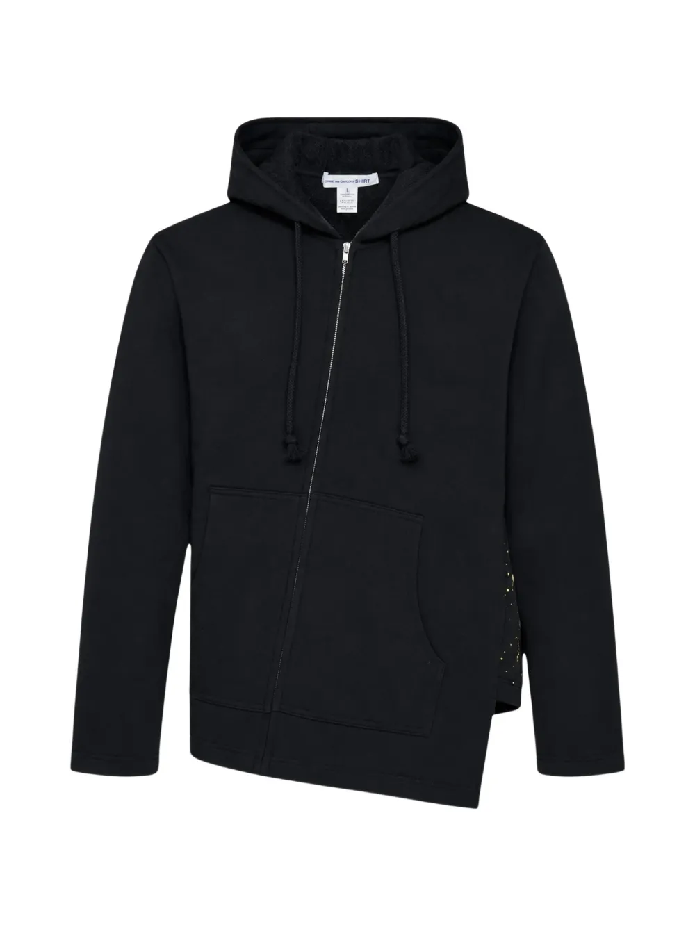 Comme Des Garçons Shirt asymmetric paint-splatter hoodie - Nero