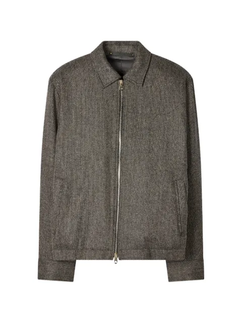 Paul Smith grey herringbone wool-cashmere zip jacket