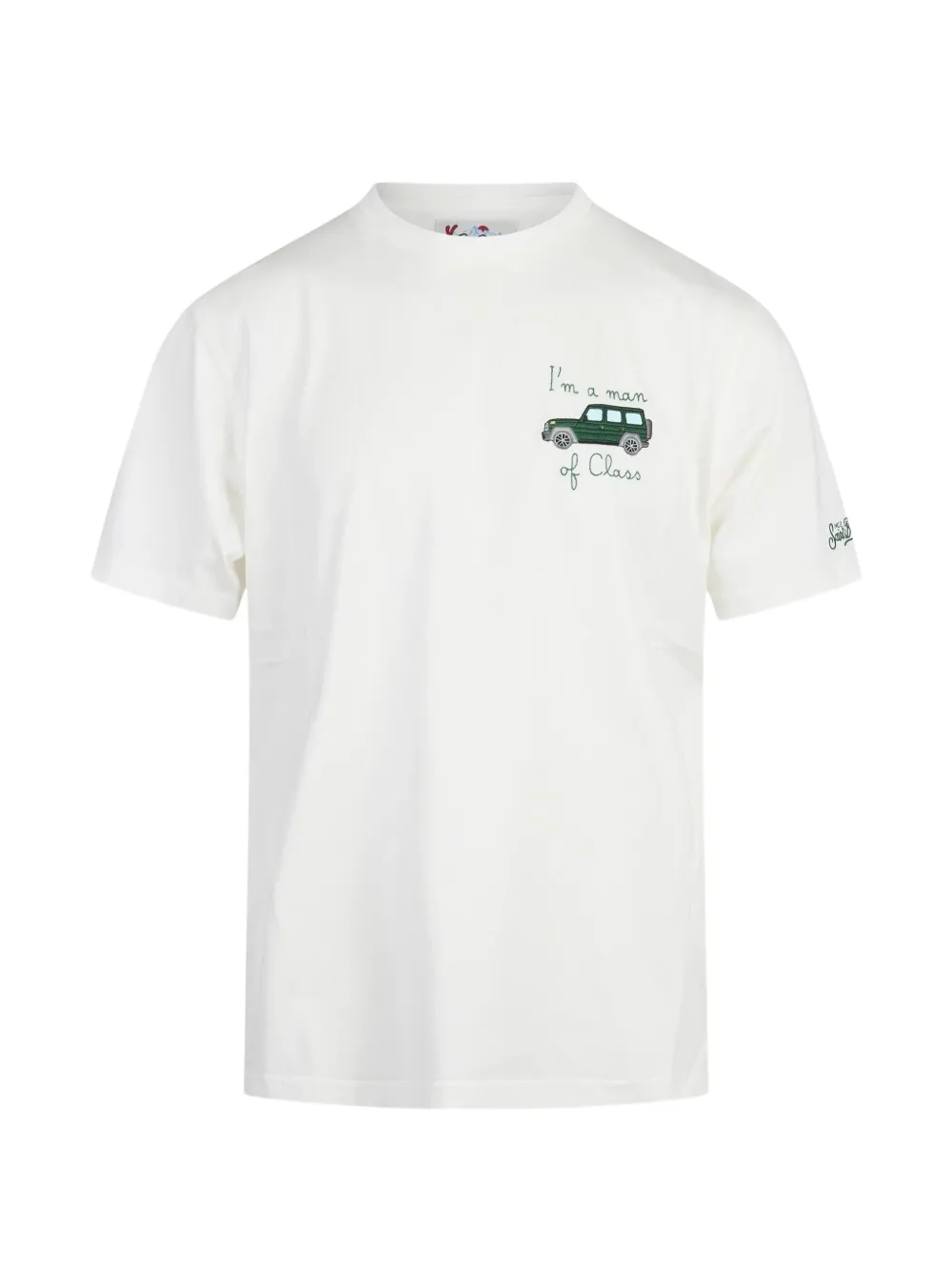 MC2 Saint Barth off white Arnott cotton T-shirt with I'm A Man Of Class embroidery - Blanc MC2 Saint Barth off white Arnott cotton T-shirt with I'm A Man Of Class embroidery - Blanc
