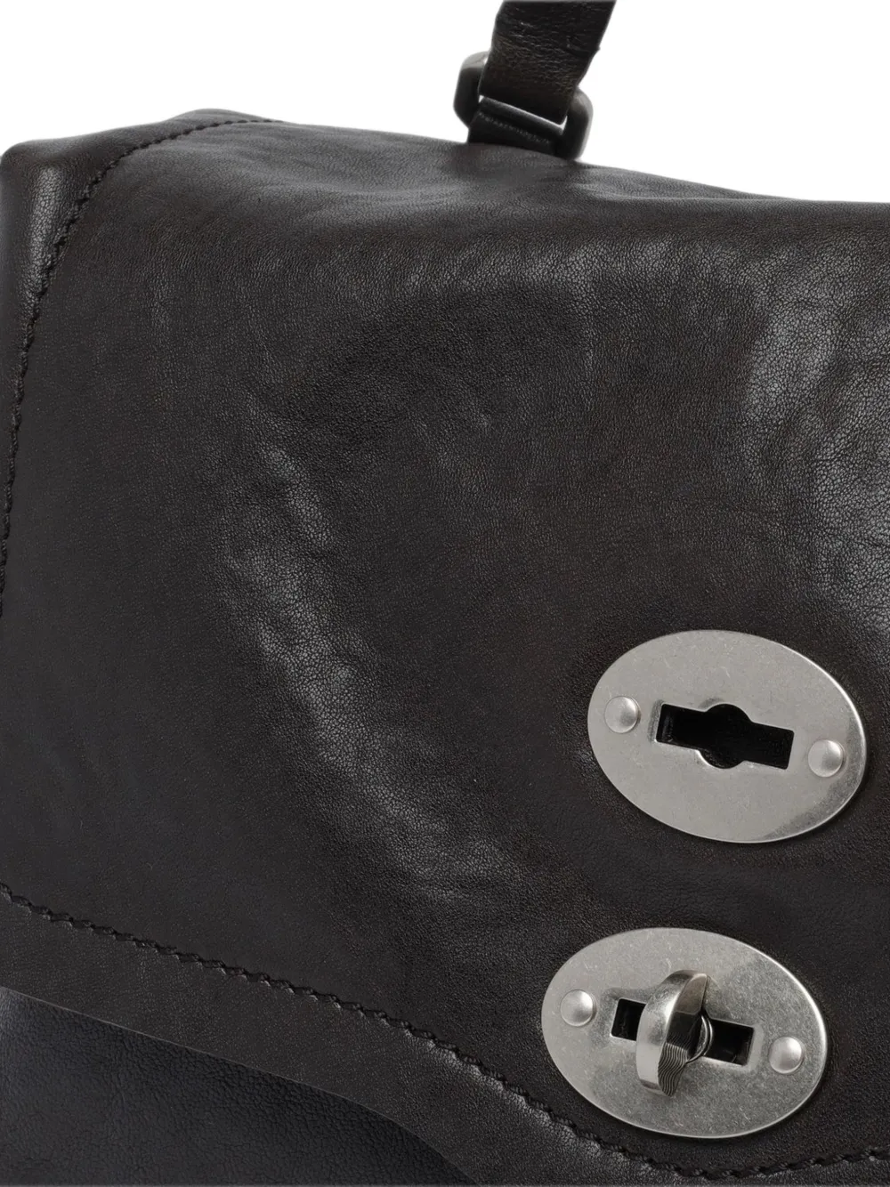 Zanellato Postina leren shopper verfraaid met studs Bruin