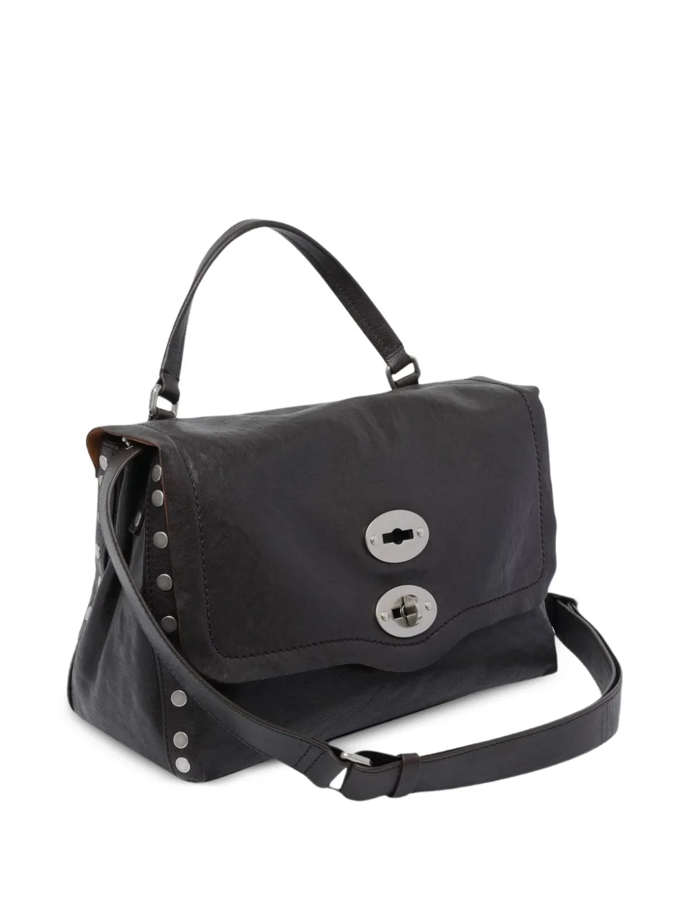 Zanellato Postina leren shopper verfraaid met studs Bruin