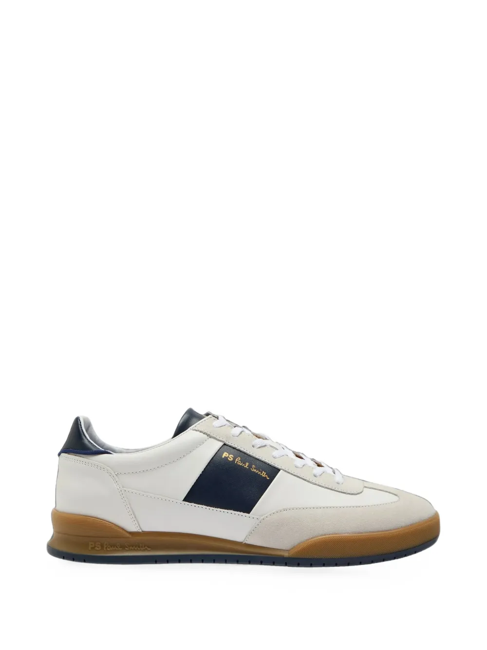Paul Smith white and navy 'Dover' leather panel trainers - Blanc Paul Smith white and navy 'Dover' leather panel trainers - Blanc