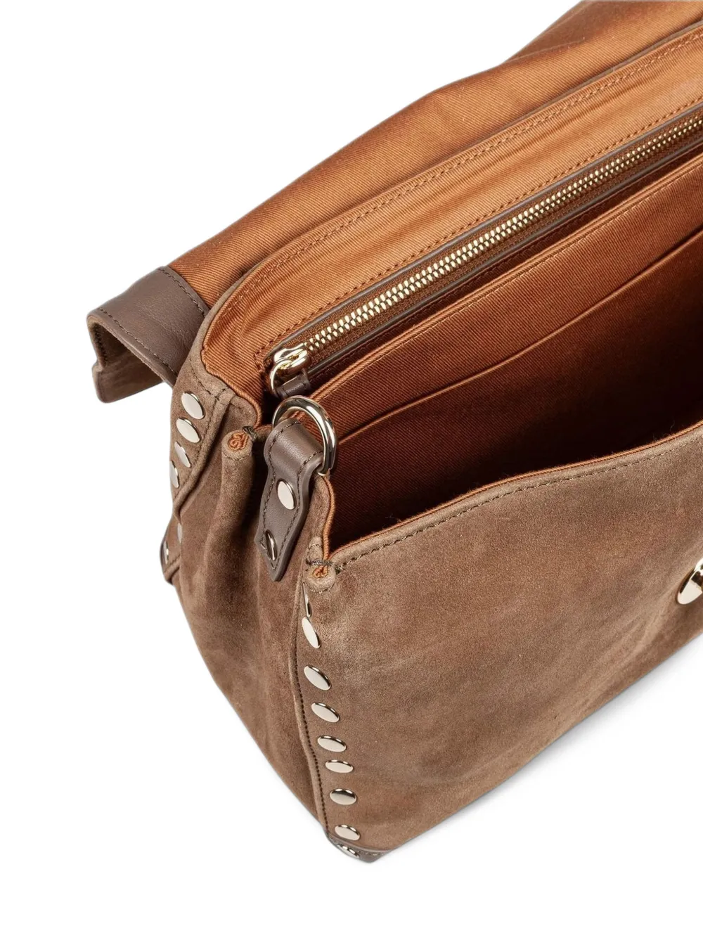 Zanellato S Postina studded suede tote bag Beige