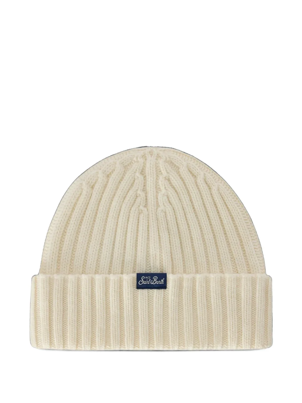 MC2 Saint Barth embroidered cable-knit beanie hat Beige